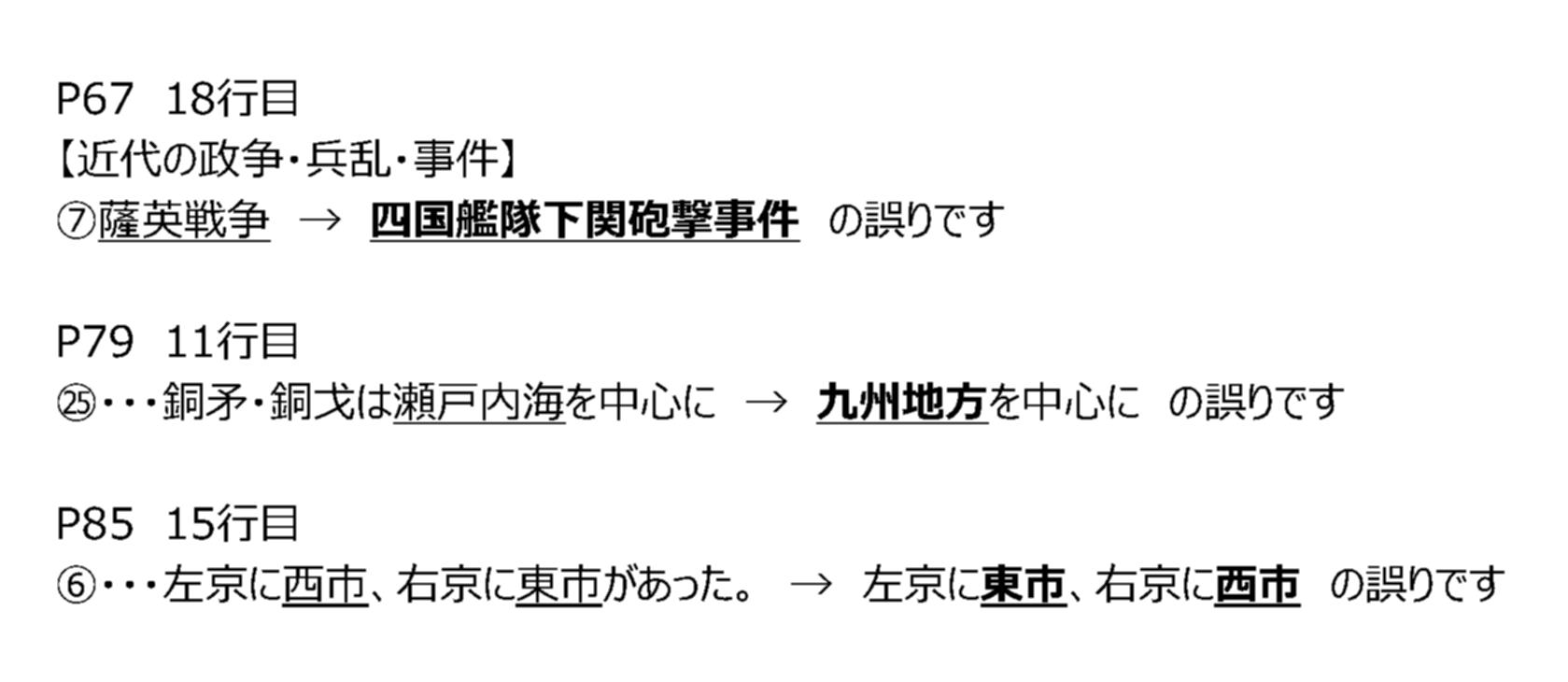 正誤表『大学受験 日本史 形式別演習ドリル』 - ごま書房新社